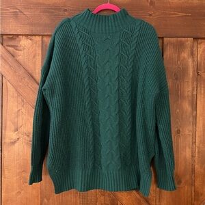 Maurices Teal Cable Knit Turtleneck Sweater